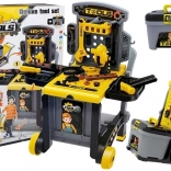 Banco da lavoro per bambini 3 in 1 con carrello e valigetta degli attrezzi