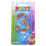 Candela party numero 3 a righe