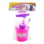 Set per le pulizie per bambini con secchiello, mocio e scopa