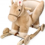 Cavallo a dondolo Pegas beige con sedile e ruote