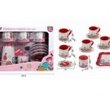 set da tè in metallo con motivo floreale