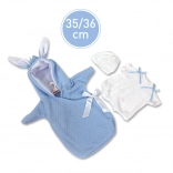 Llorens vestitino per bambola New Born 35–36 cm con cappuccio e orecchiette