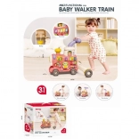 girello e cavalcabile trenino 3 in 1 rosa