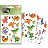 Tatuaggi temporanei Dinosauri, 4 fogli