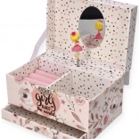 Scatola portagioielli con carillon Ballerina – rosa con fiori