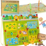 Gioco labirinto magnetico in legno Fattoria per 2 giocatori