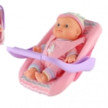Bambola bebè 20 cm nel seggiolino/ovetto