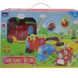 Locomotiva interattiva per bambini 3+ con luci, suoni ed elementi mobili, 2 vagoni e accessori