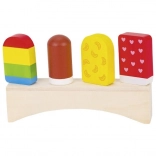 Gelati di legno colorati su supporto