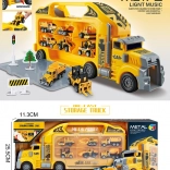 Valigetta camion con 6 veicoli in metallo con luce e suono