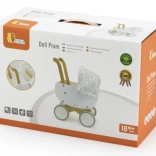 Carrozzina in legno per bambole con gondola Viga