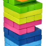 goki torre di equilibrio in blocchi di legno – gioco di costruzione arcobaleno