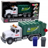 Camion della spazzatura per bambini con luci e suoni 1:14, verde