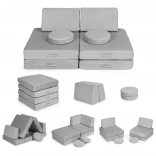 Grande divano modulare pieghevole per bambini fai-da-te, 8 cuscini morbidi - grigio ECOTOYS