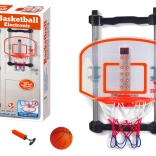 Canestro da basket domestico con palla e pompetta, regolabile in altezza