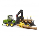Bruder trasportatore di legname John Deere 1210E con gru 1:16