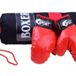 set boxe con guanti e sacco da boxe