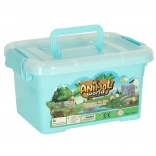 Set di figure di animali 19 pz in box portatile