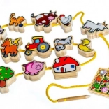 Infila-legnetti in legno I miei primi animaletti