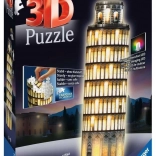 Ravensburger Puzzle 3D Illuminato Edizione Notturna Torre Pendente di Pisa