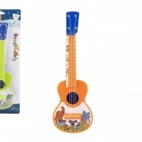 Ukulele in plastica con animaletti 40 cm con plettro