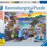 Puzzle Ravensburger Tramonto su Santorini 300 pezzi