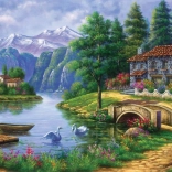 Puzzle Villaggio al lago 1500 pezzi