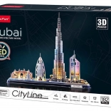 Puzzle 3D luminoso panorama Dubai CityLine di CUBICFUN, 182 pezzi