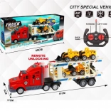 Carro attrezzi RC con 4 mini veicoli da cantiere