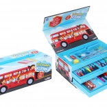 Valigetta artistica per bambini a tema autobus, 31 pezzi
