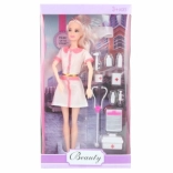 Bambola dottoressa con braccia snodate e accessori 29 cm