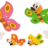 DoDo decorazione in legno con farfalline e fiorellini, set da 6 pezzi