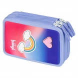 BAAGL astuccio scolastico a tre scomparti Arcobaleno, viola-rosa