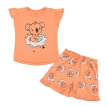 Pigiama estivo per bambina con koala New Baby Dream, salmone