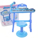Pianoforte per bambini blu con adattatore