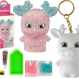 Kit creativo DIY renna rosa di diamante ciondolo 3D con cristalli