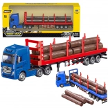 Camion in metallo per legname Huina 1:50 rosso
