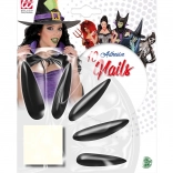 Unghie adesive lunghe nere da strega