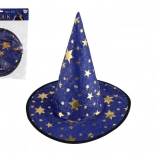 cappello da strega/stregone per bambini blu‑oro, diametro 38 cm