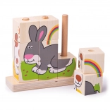 Bigjigs Baby cubi in legno ad incastro animaletti