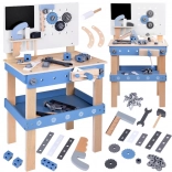 Grande banco da lavoro in legno per bambini con attrezzi