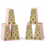 Piloni per ponti in legno per ferrovia giocattolo 6 pezzi BIGJIGS RAIL