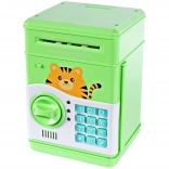 Salvadanaio cassaforte gattino verde