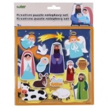 Set di puzzle creativi con adesivi Presepe