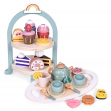 Set da tè in legno per bambini con dolci