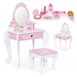 Grande toletta per bambini con specchio, sgabello e 7 accessori ECOTOYS