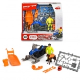 Motoslitta da soccorso YAMAHA Phazer X‑TX 1:24 con rimorchio, soccorritore e cane da valanga