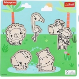 Puzzle a incastri in legno FISHER-PRICE con pomelli, 5 pezzi