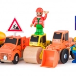 Veicoli da cantiere con autisti – set in legno per bambini