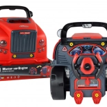 Giocattolo da officina rosso per bambini - camion smontabile